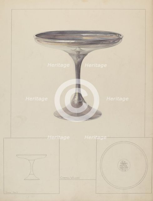 Pewter Compote, c. 1937. Creator: Carmel Wilson.