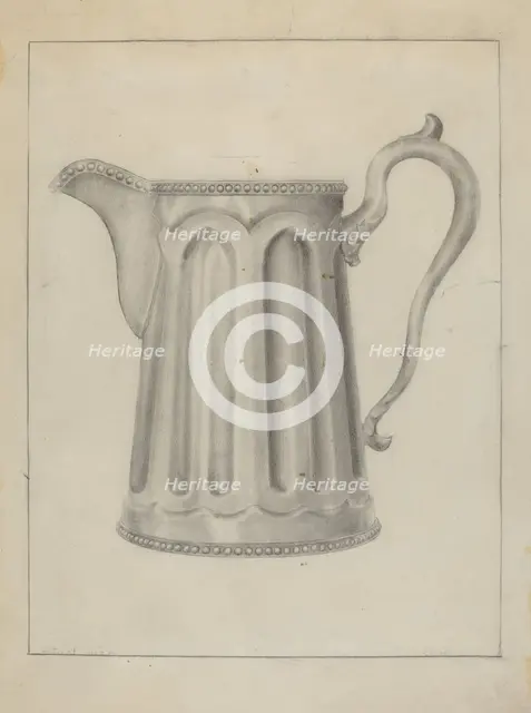 Pewter Creamer, 1935/1942. Creator: Samuel O. Klein.