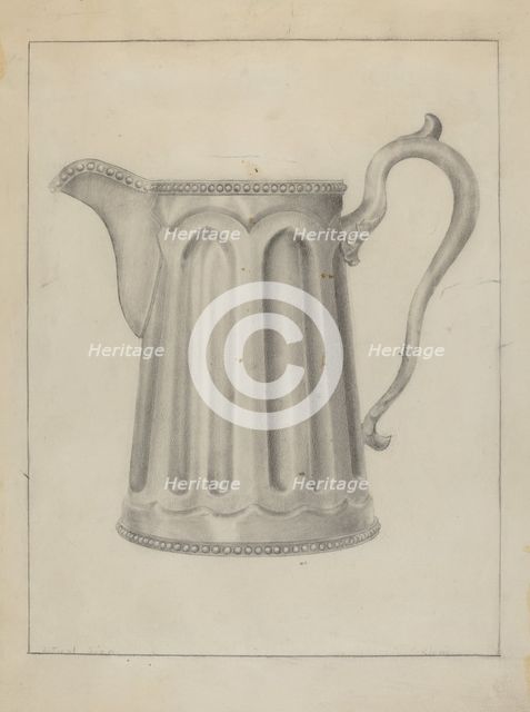 Pewter Creamer, 1935/1942. Creator: Samuel O. Klein.