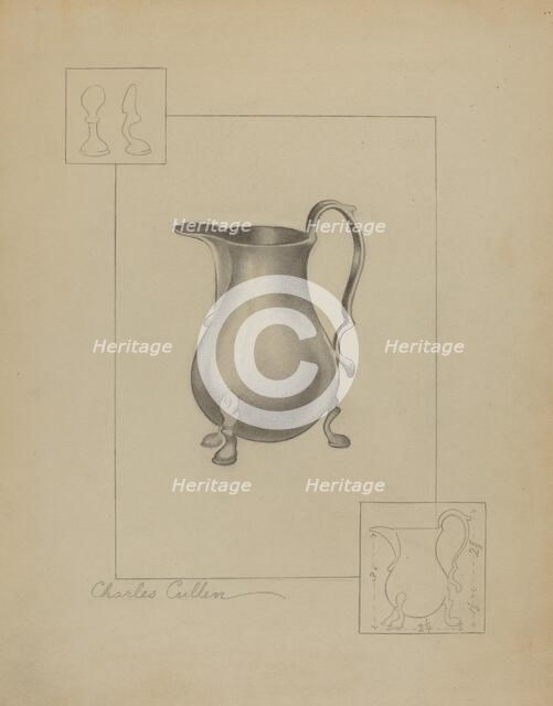 Pewter Creamer, c. 1936. Creator: Charles Cullen.