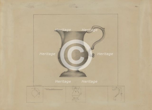 Pewter Creamer, c. 1937. Creator: Henry Meyers.