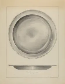 Pewter Deep Plate, c. 1937. Creator: Hester Duany