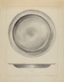 Pewter Deep Plate, c. 1937. Creator: Hester Duany