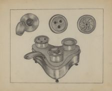 Pewter Desk Set, 1936. Creator: Mae Szilvasy