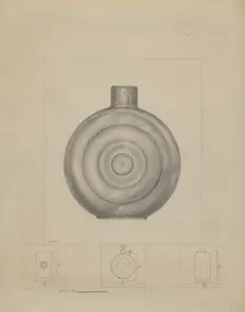 Pewter Dram Bottle, c. 1936. Creator: Henry Meyers