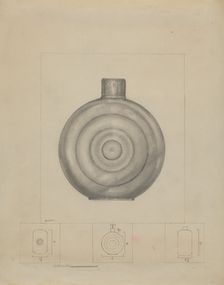 Pewter Dram Bottle, c. 1936. Creator: Henry Meyers