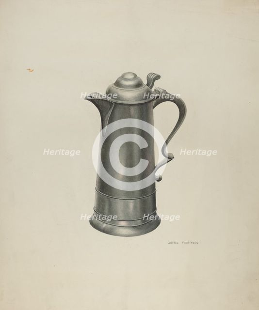 Pewter Flagon, 1935/1942. Creator: Archie Thompson.