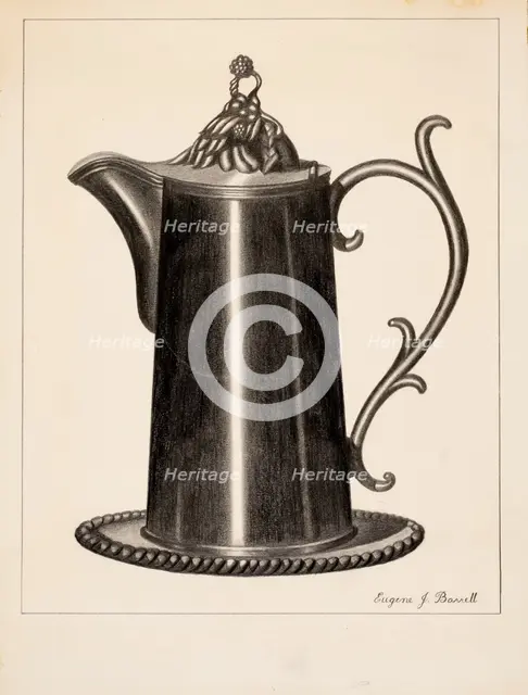 Pewter Flagon, 1935/1942. Creator: Eugene Barrell.