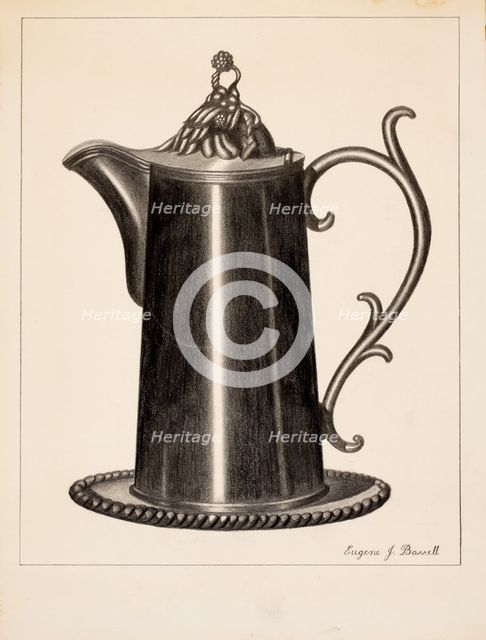 Pewter Flagon, 1935/1942. Creator: Eugene Barrell.