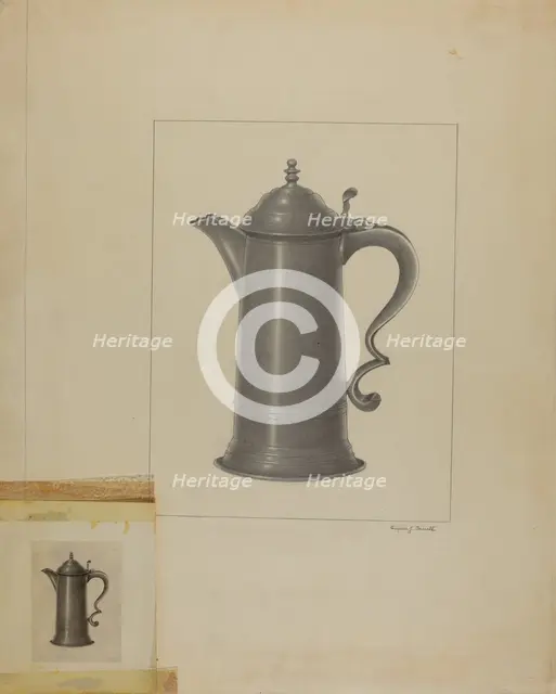 Pewter Flagon, 1935/1942. Creator: Eugene Barrell.