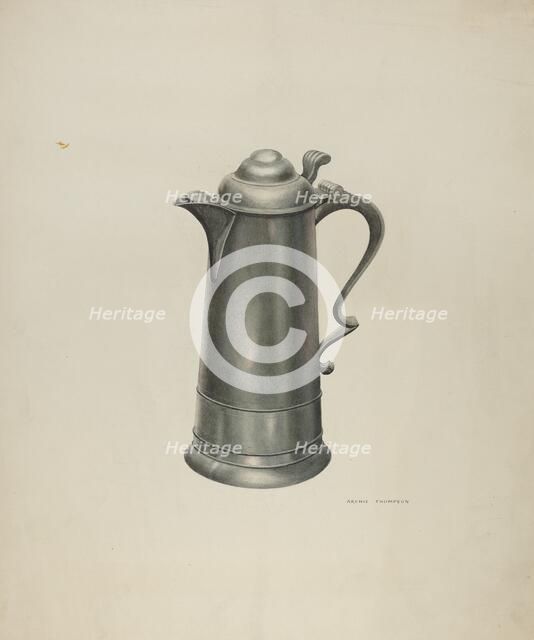 Pewter Flagon, 1935/1942. Creator: Archie Thompson.