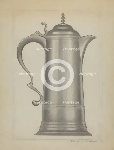Pewter Flagon, c. 1936. Creator: Charles Cullen.