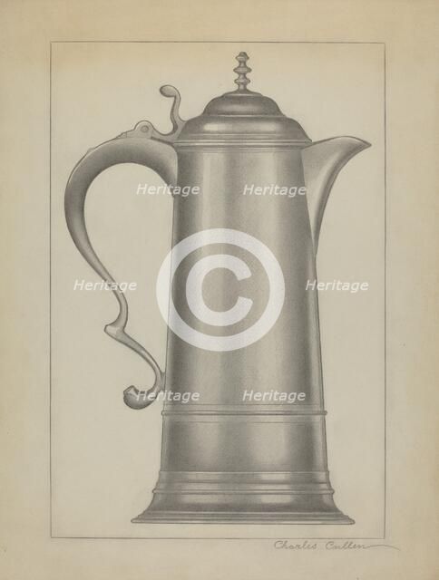 Pewter Flagon, c. 1936. Creator: Charles Cullen.
