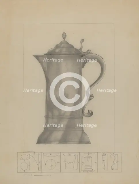 Pewter Flagon, c. 1936. Creator: Henry Meyers.