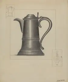 Pewter Flagon, c. 1936. Creator: Herman Bader
