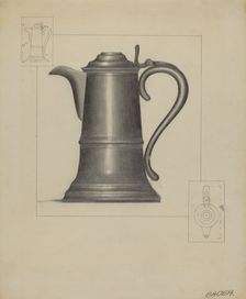 Pewter Flagon, c. 1936. Creator: Herman Bader