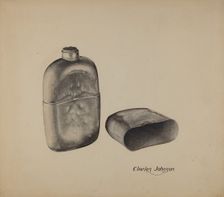 Pewter Flask, c. 1940. Creator: Charles Johnson