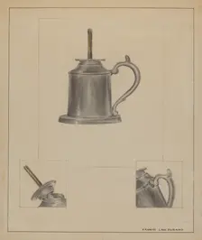 Pewter Fluid Lamp, c. 1936. Creator: Francis Law Durand