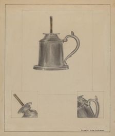 Pewter Fluid Lamp, c. 1936. Creator: Francis Law Durand