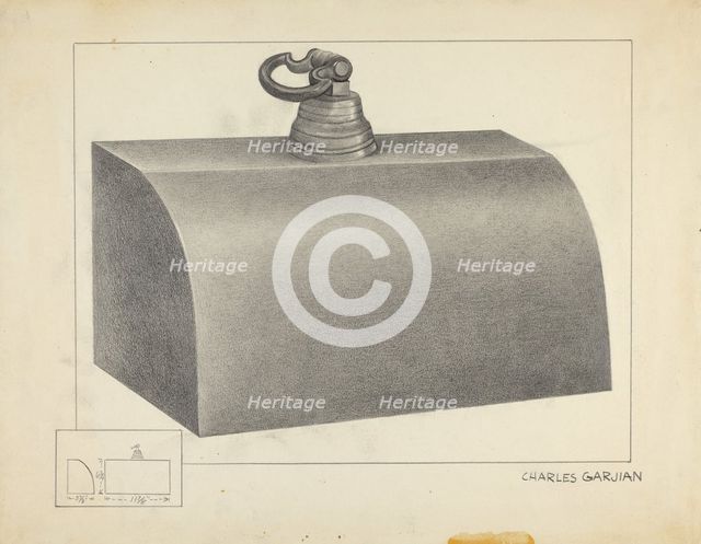 Pewter Foot Warmer, c. 1936. Creator: Charles Garjian.