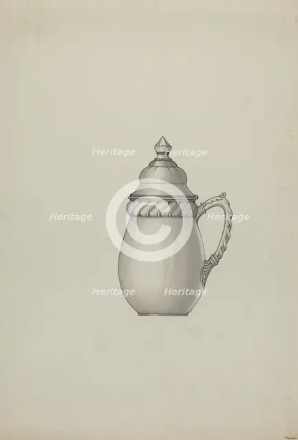 Pewter Honey Jar, c. 1937. Creator: Dana Bartlett.