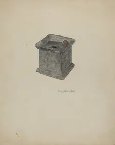 Pewter Inkstand, c. 1940. Creator: Violet Hartenstein