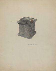 Pewter Inkstand, c. 1940. Creator: Violet Hartenstein