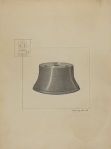 Pewter Inkwell, c. 1936. Creator: Eugene Barrell