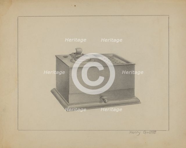 Pewter Inkwell, c. 1936. Creator: Henry Granet.