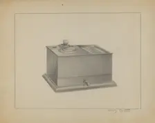 Pewter Inkwell, c. 1936. Creator: Henry Granet