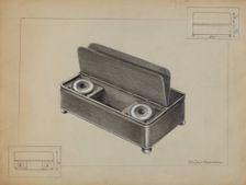 Pewter Inkwell, c. 1936. Creator: Salvatore Borrazzo