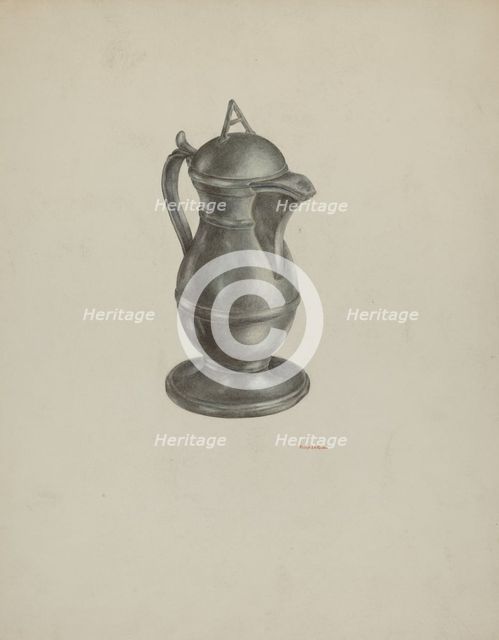 Pewter Jar, c. 1939. Creator: R.J. De Freitas.