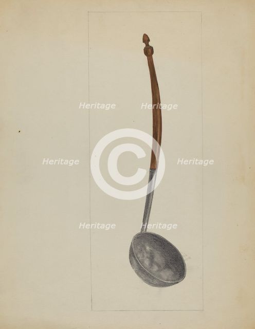 Pewter Ladle, c. 1936. Creator: Meyer Goldbaum.