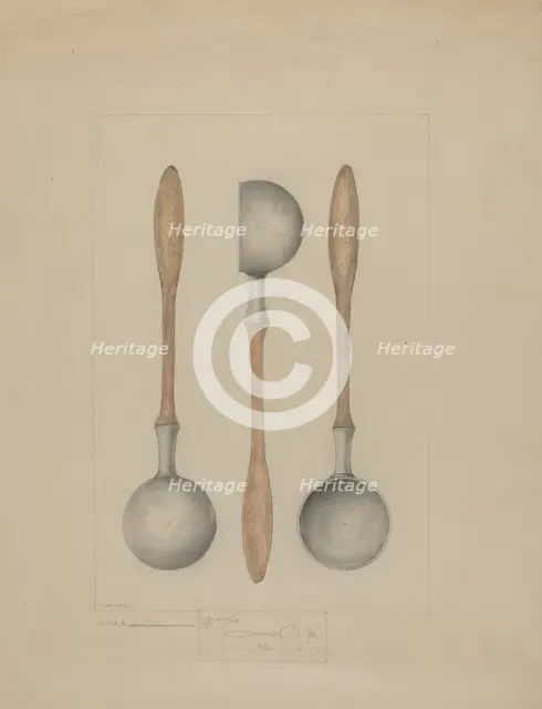 Pewter Ladle, c. 1936. Creator: Henry Meyers.