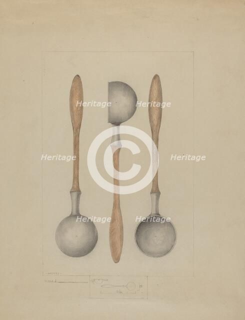 Pewter Ladle, c. 1936. Creator: Henry Meyers.