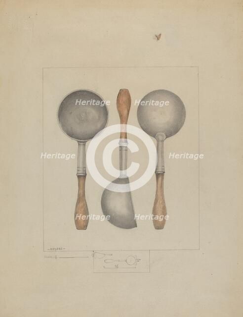 Pewter Ladle, c. 1936. Creator: Henry Meyers.