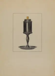 Pewter Lamp, c. 1936. Creator: Bessie Forman