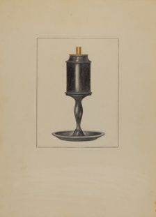 Pewter Lamp, c. 1936. Creator: Bessie Forman