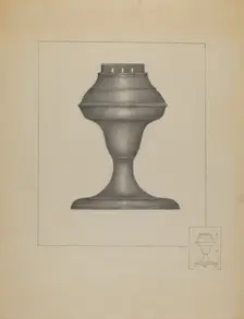 Pewter Lamp, c. 1936. Creator: Joseph Stonefield