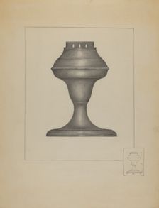 Pewter Lamp, c. 1936. Creator: Joseph Stonefield
