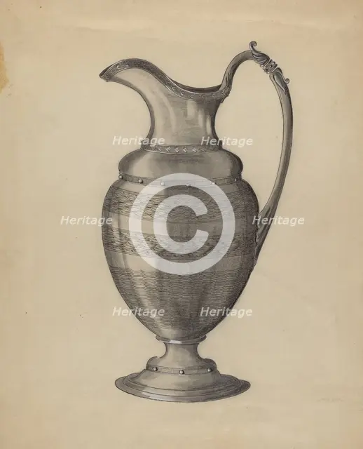 Pewter Pitcher, 1935/1942. Creator: Gertrude Schmidt.