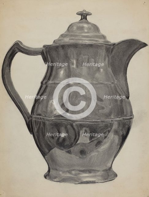 Pewter Pitcher, 1935/1942. Creator: Francis Borelli.