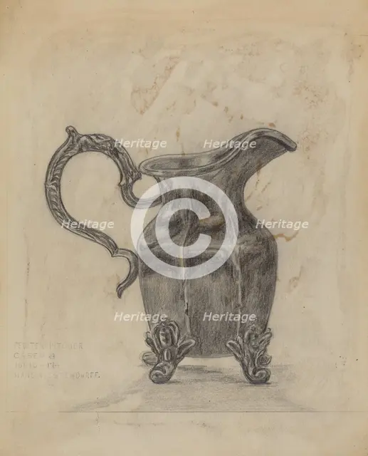Pewter Pitcher, 1935/1942. Creator: Hans Westendorff.
