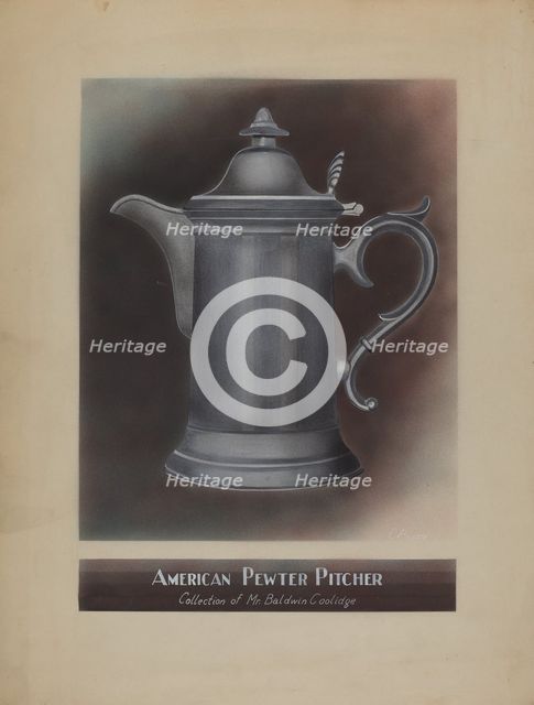 Pewter Pitcher, 1935/1942. Creator: Harry Goodman.