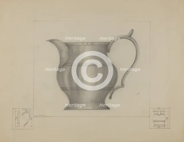Pewter Pitcher, 1935/1942. Creator: Henry Meyers.