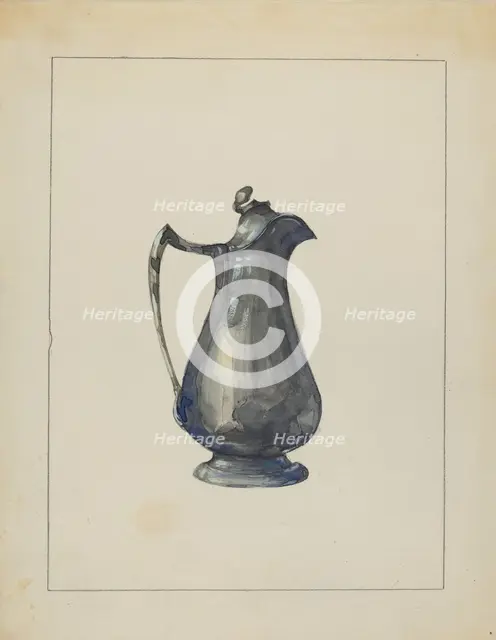 Pewter Pitcher, 1935/1942. Creator: John Oster.