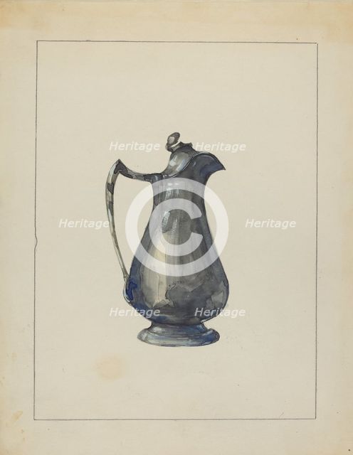 Pewter Pitcher, 1935/1942. Creator: John Oster.