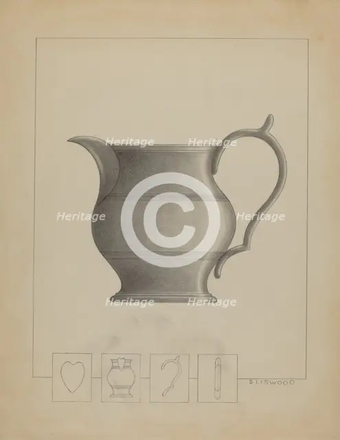 Pewter Pitcher, 1935/1942. Creator: Sidney Liswood.
