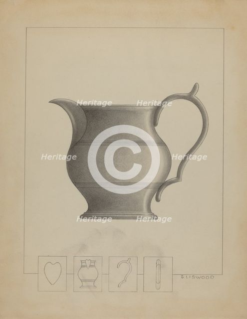 Pewter Pitcher, 1935/1942. Creator: Sidney Liswood.