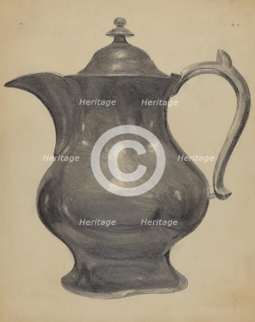 Pewter Pitcher, c. 1936. Creator: Charles Cullen.